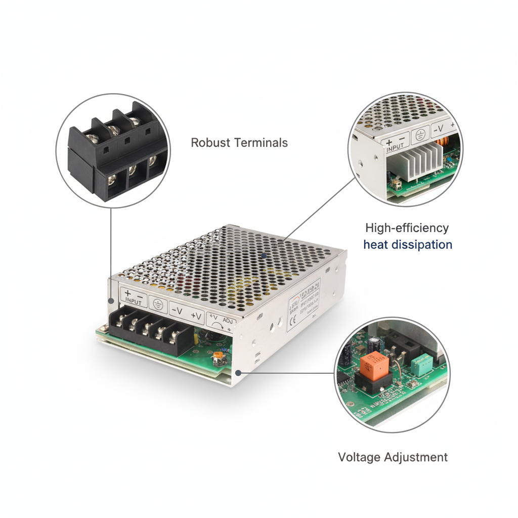50W 24V DC-DC Single Output Switching Power Adapters for Solar Street Light