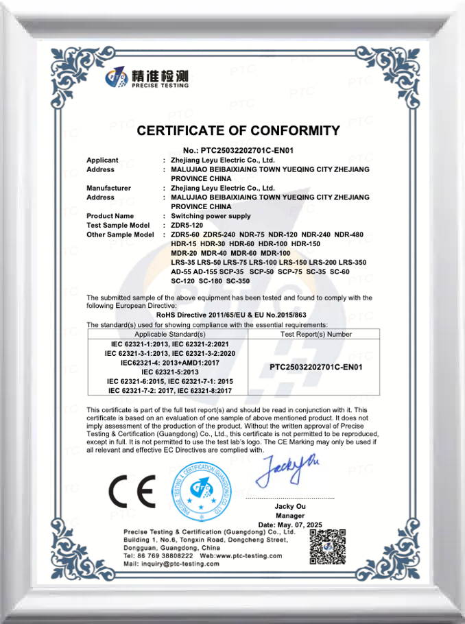 Certificate of Conformity