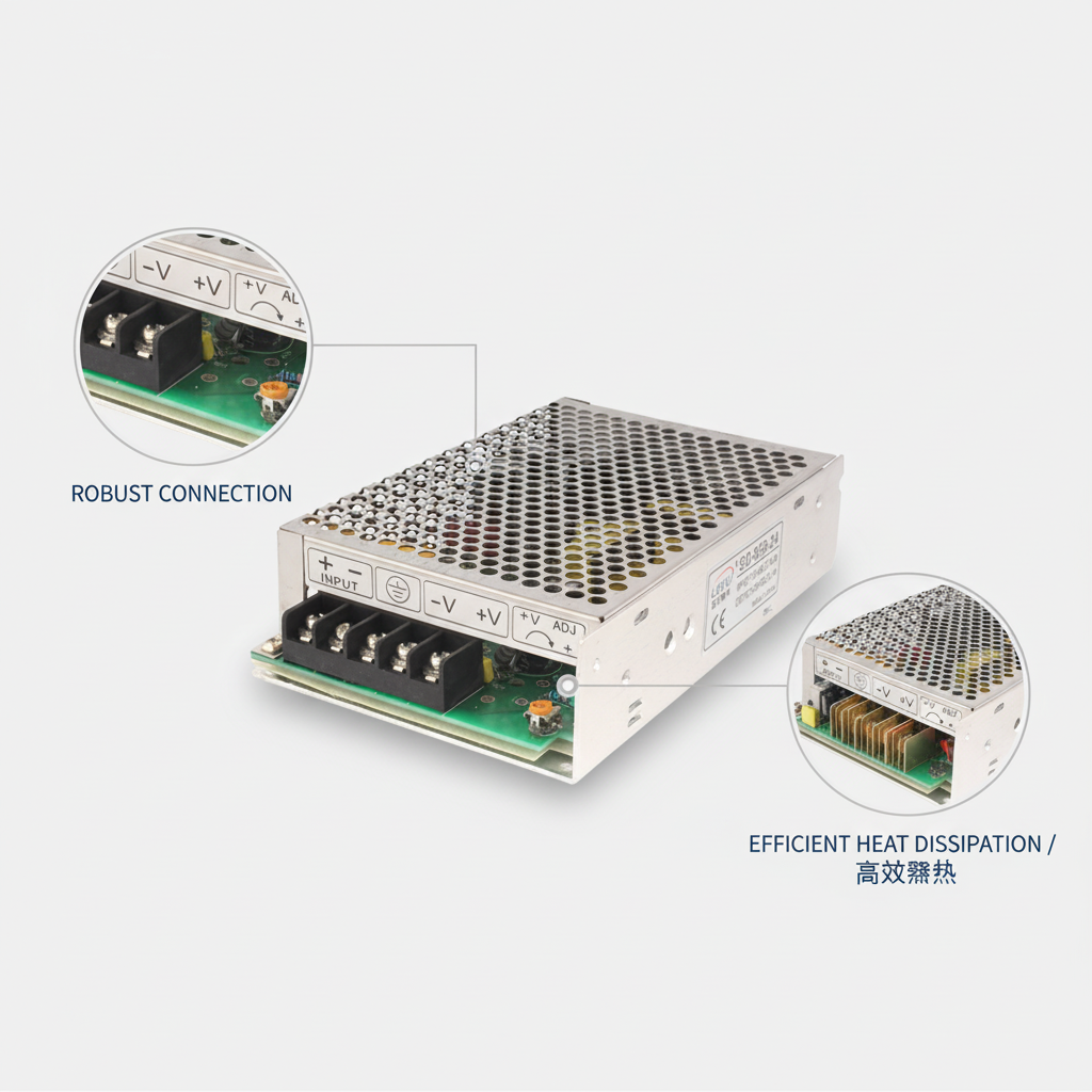 50W 24V DC-DC Single Output Switching Power Adapters for Solar Street Light