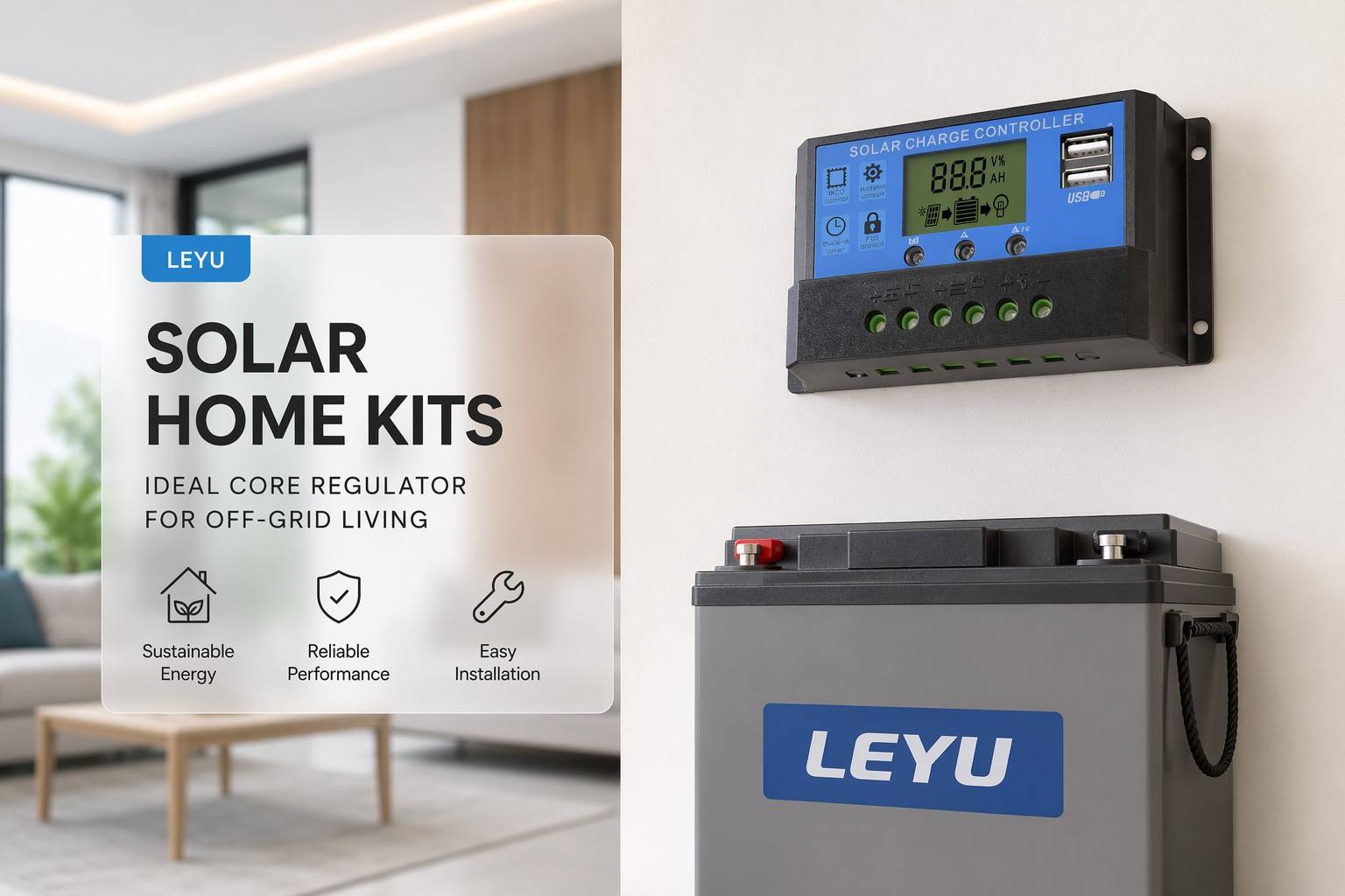 Off Grid Solar System Regulator OPL-1230 Dual USB