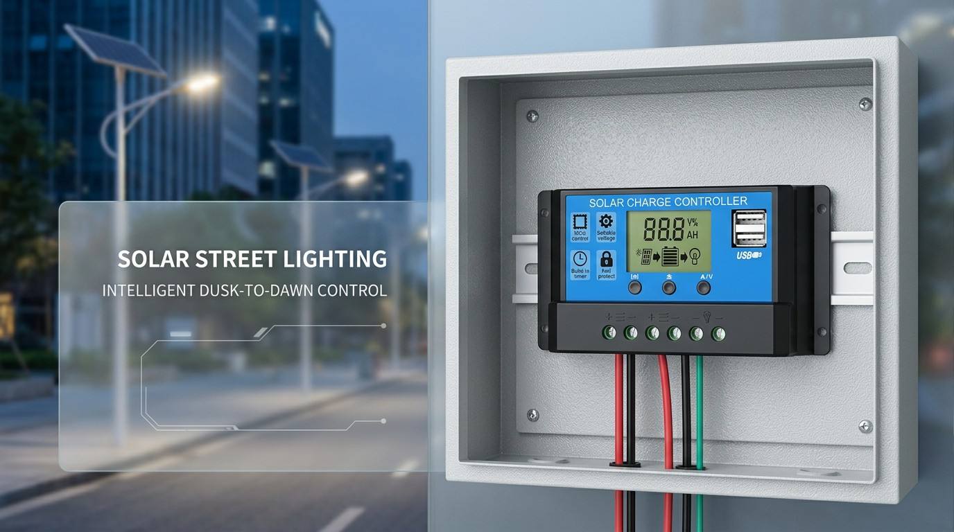 OPL-1230 PWM Solar Controller Front View LCD Display