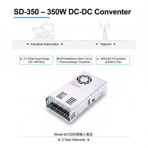 350W Isolated DC-DC Converter with 2:1 Wide Input Range and Built-in Fan Cooling