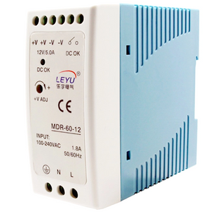 MDR-60 Series DIN Rail Power Supply | 5V 12V 24V 48V Output | 60W Industrial PSU – Leyu